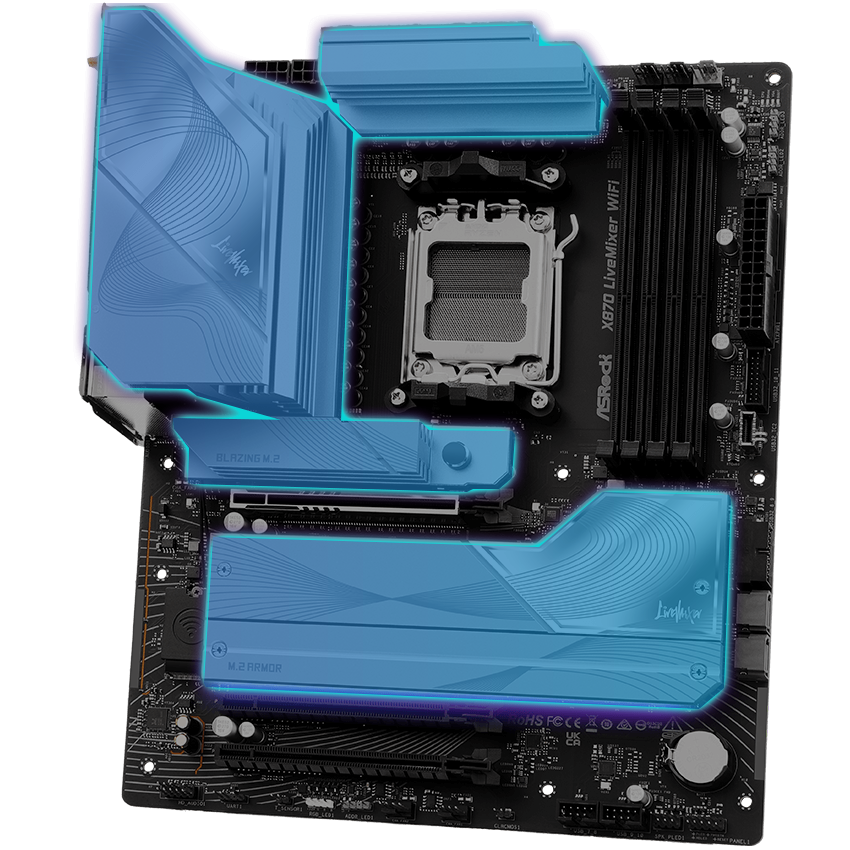 ASRock X870 LiveMixer WiFi AM5 ATX Motherboard - Newegg.com